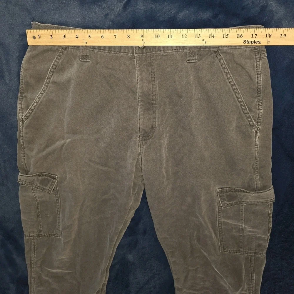 Wrangler Authentics Men's 36‎ X 30 (36x28) Fleece Lined Gray Cargo Pants